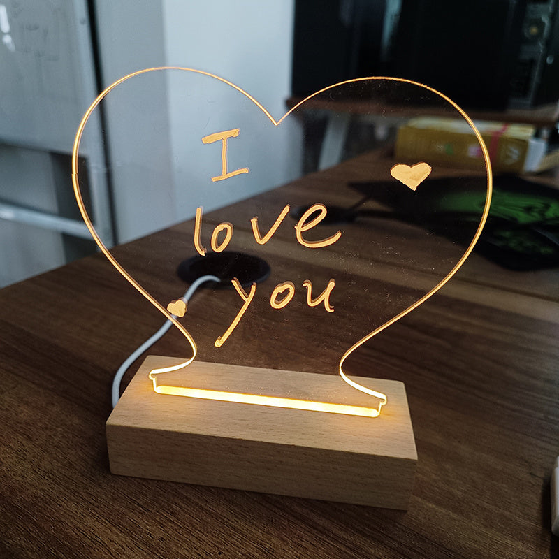 Creative LED Note Board Night Light | USB Message Lamp with Pen – Perfect Gift – Noor Mart