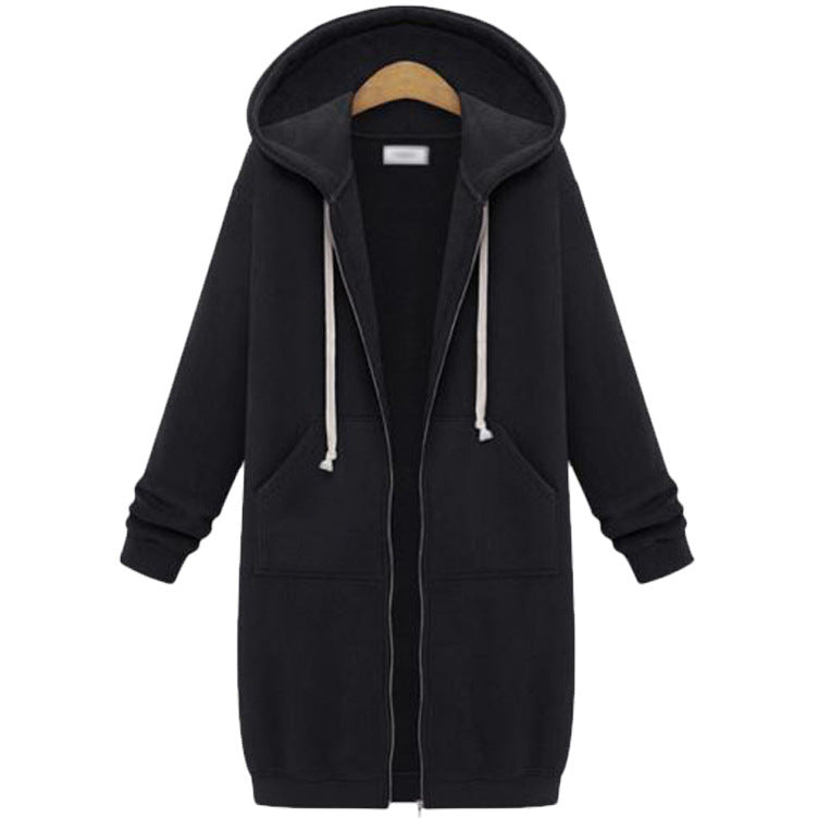 Hooded Long Sleeve Sweater – Women’s Fleece Long Jacket, Winter Warm Casual Outerwear – Noor Mart