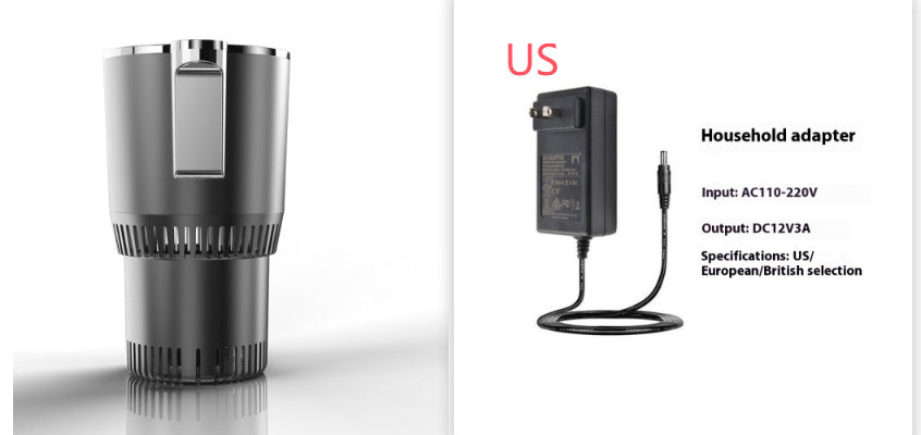 2-in-1 Car Heating & Cooling Cup with Digital Temperature Display – 12V Smart Cup Holder Mini Car Refrigerator – Noor Mart