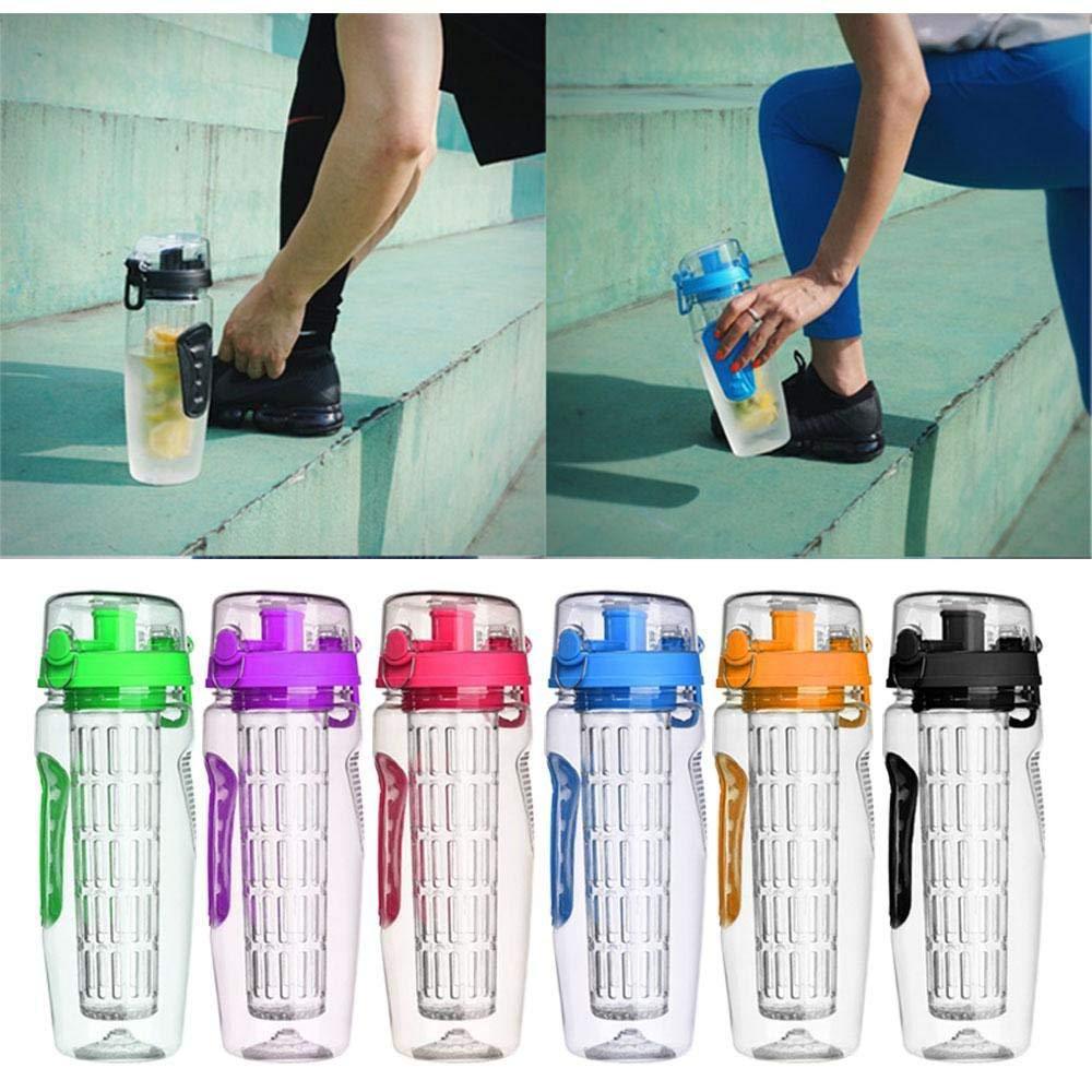 32Oz Fruit Infuser Water Bottle – BPA Free Plastic Sports Bottle with Juice Shaker & Infuser Insert – Noor Mart