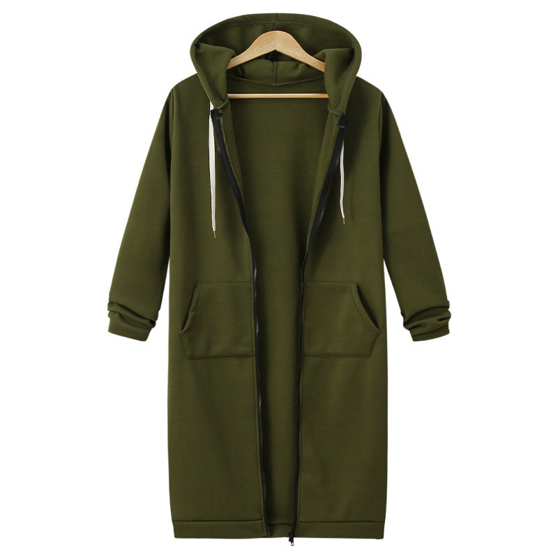 Hooded Long Sleeve Sweater – Women’s Fleece Long Jacket, Winter Warm Casual Outerwear – Noor Mart