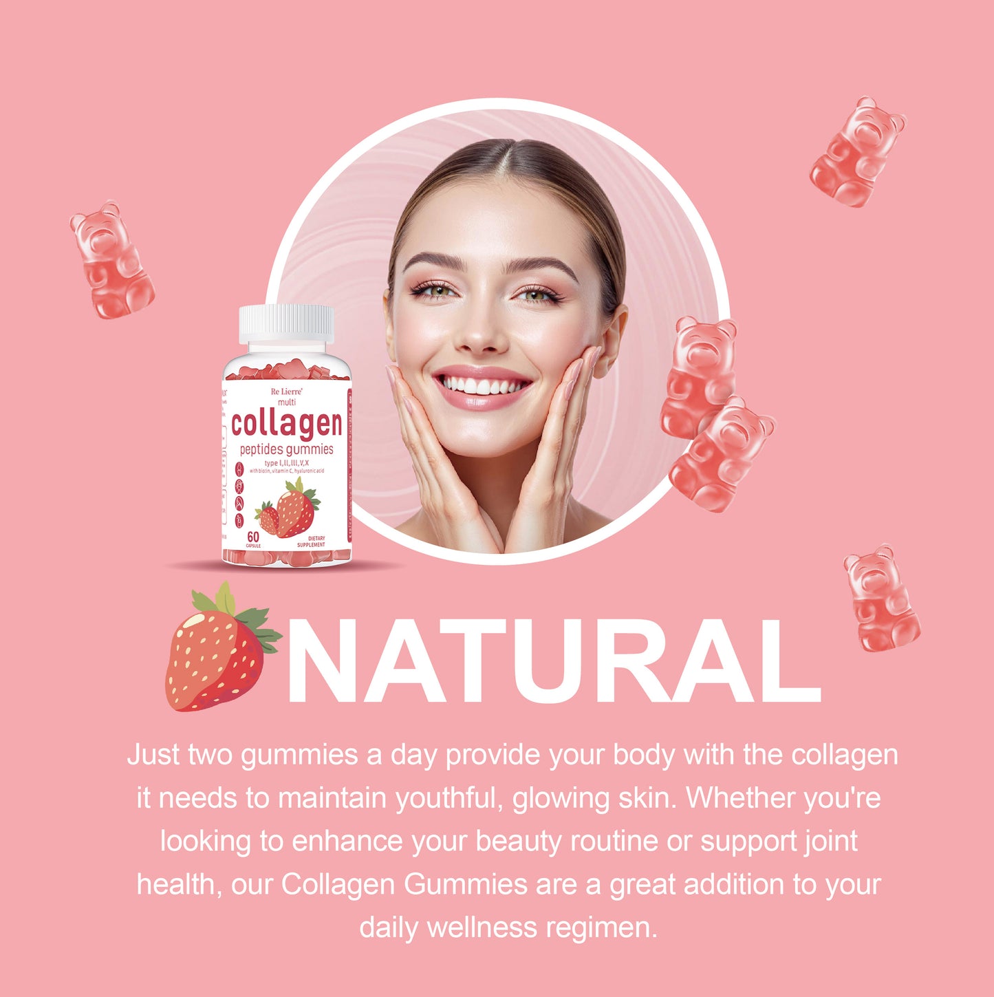 Collagen Peptide Gummies – Skin, Hair & Joint Support | Beauty Supplement – Noor Mart
