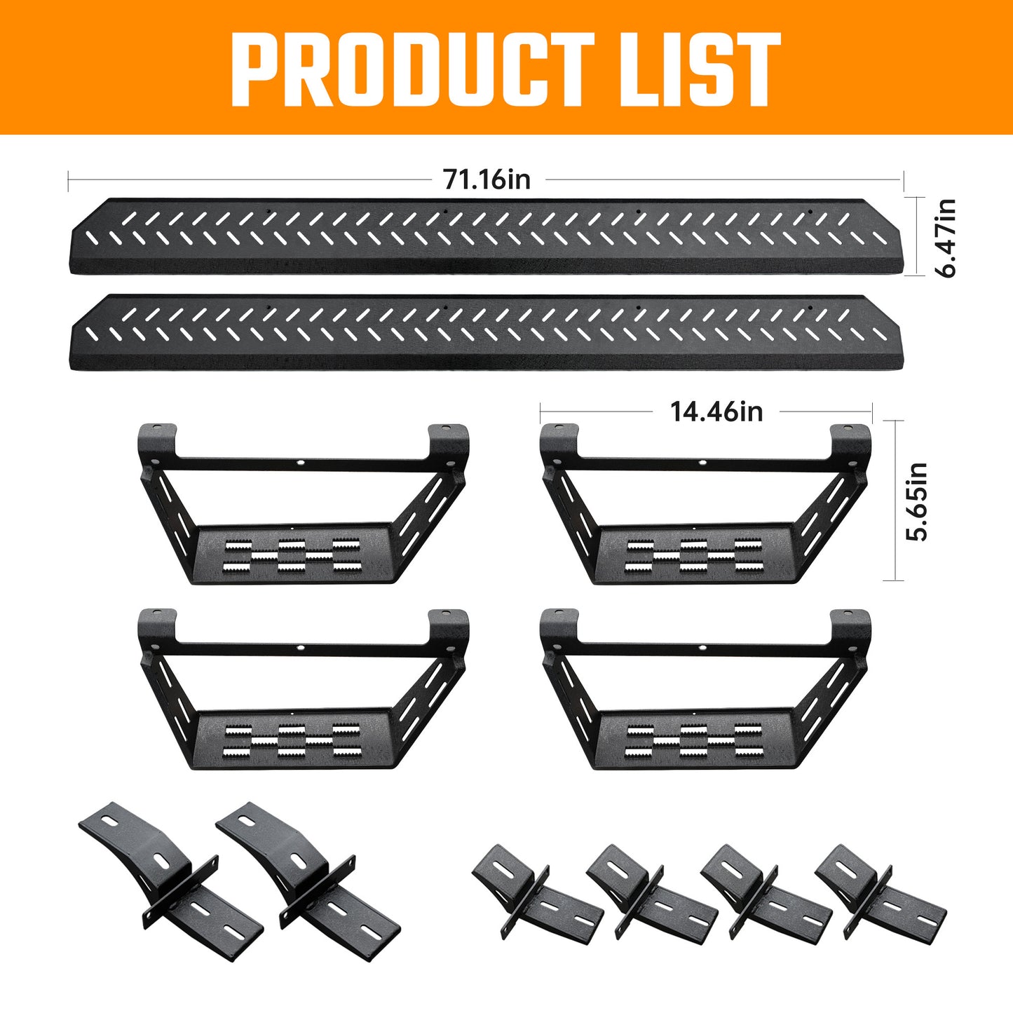 Running Boards for Ford Bronco 4-Door 2021-2024 | Black Anti-Slip Drop Down Step Bars – Noor Mart