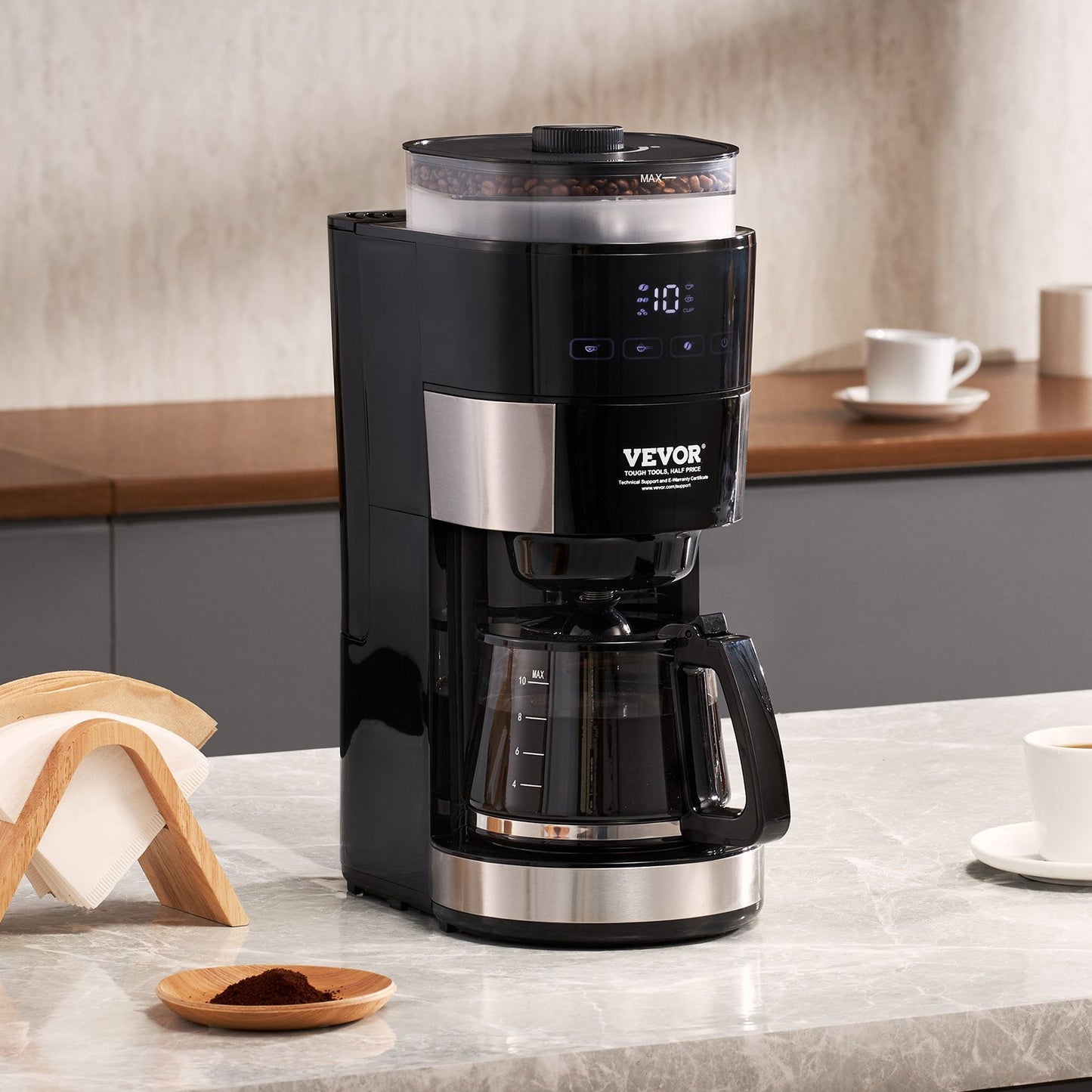 VEVOR 10-Cup Coffee Maker | Drip Coffee Machine with 3 Brew Strength Control – Noor Mart