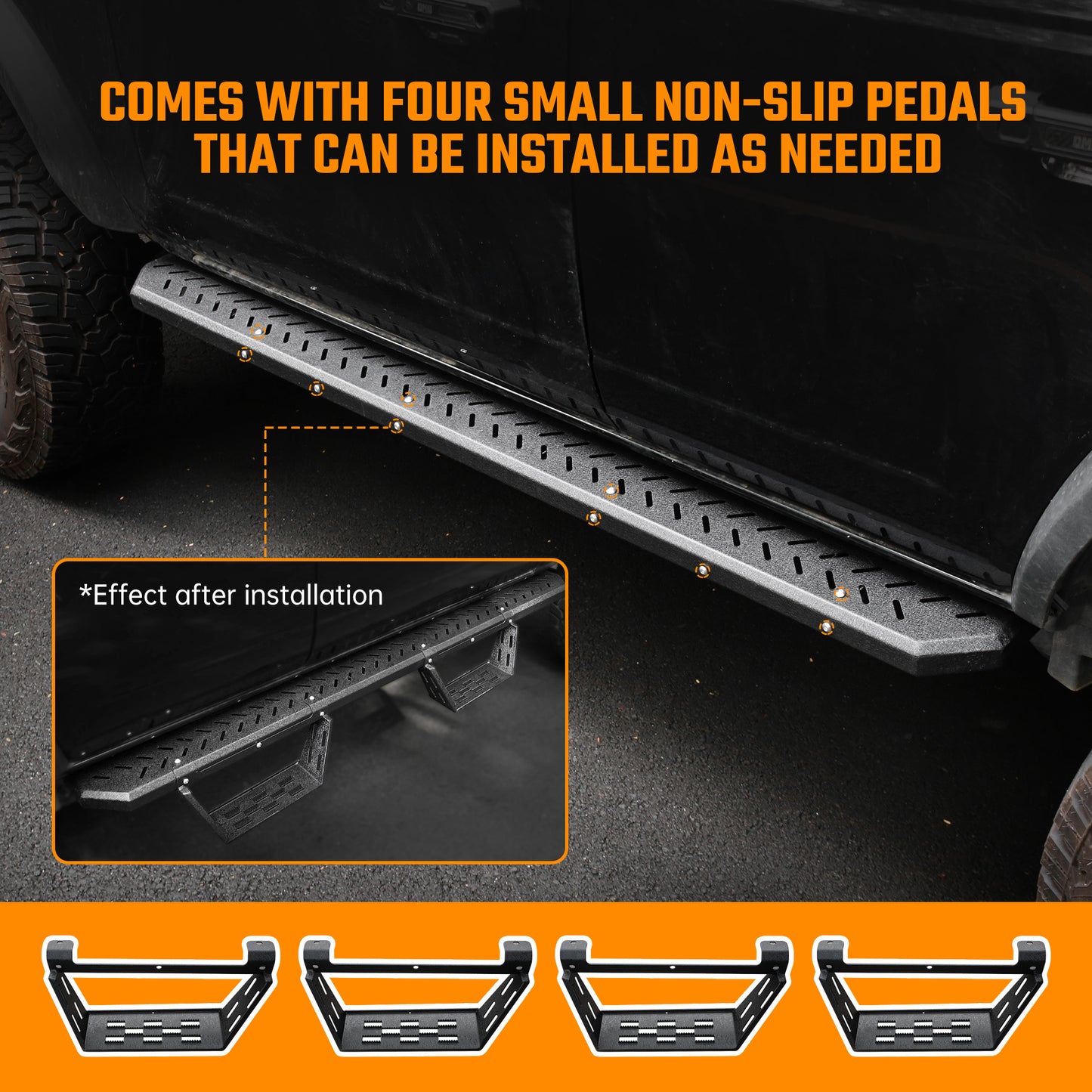 Running Boards for Ford Bronco 4-Door 2021-2024 | Black Anti-Slip Drop Down Step Bars – Noor Mart