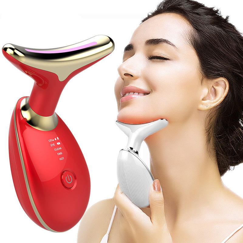 EMS Thermal Neck Lifting & Tightening Massager – Electric Microcurrent Wrinkle Remover Device – Noor Mart