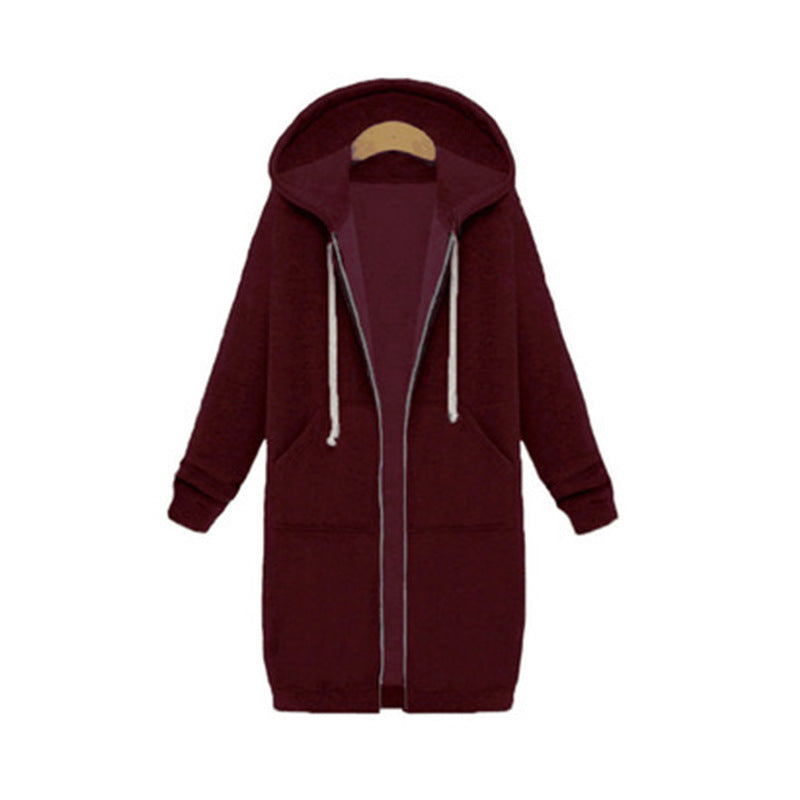 Hooded Long Sleeve Sweater – Women’s Fleece Long Jacket, Winter Warm Casual Outerwear – Noor Mart