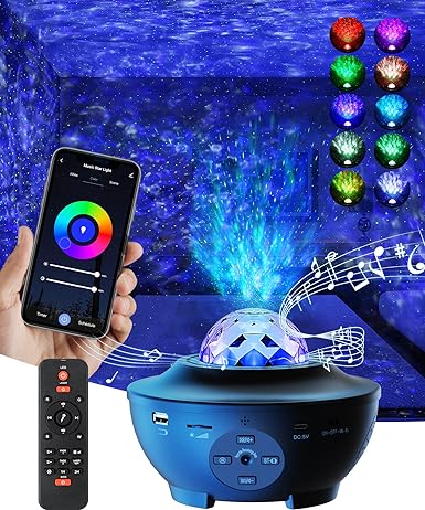 Galaxy Ocean Light Projector – Starry Night & Ocean Wave LED Projector – بروجكتر ضوء المجرة والمحيط