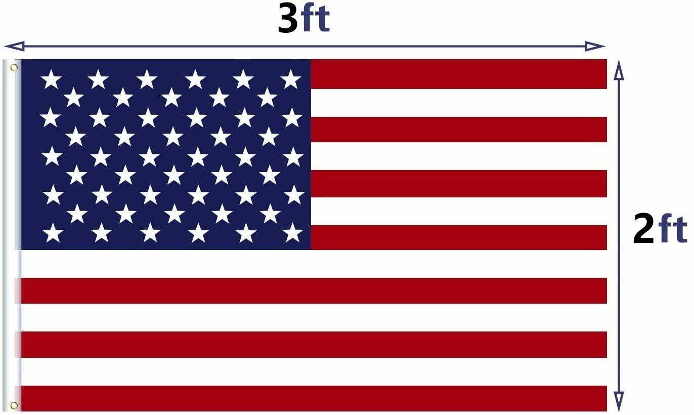 2 X 3 FT American Flag US USA National Double Sided Polyester Brass Grommets 60x90cm Flag – Noor Mart