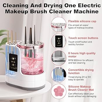 2 IN 1 Makeup Brush Cleaner – Electric & Manual Cosmetic Brush Cleaning Tool - منظف فرش المكياج ٢ في ١