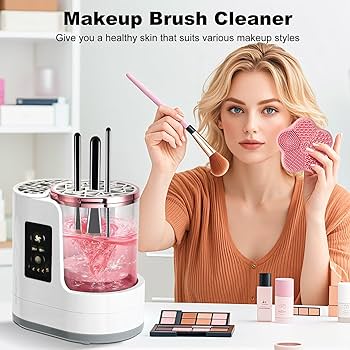 2 IN 1 Makeup Brush Cleaner – Electric & Manual Cosmetic Brush Cleaning Tool - منظف فرش المكياج ٢ في ١