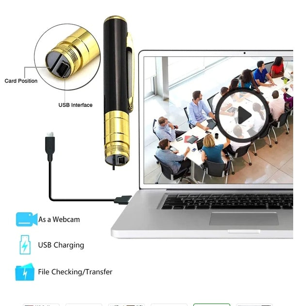 1080P HD Pen Camera – Mini Hidden Pocket Cam with Audio Video Recorder DVR – Portable Security Camera for Home, Office & Travel – Noor Mart