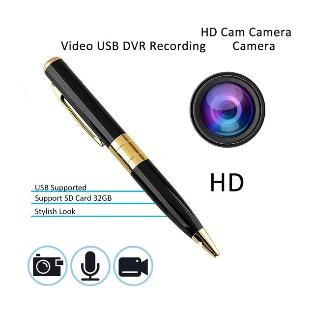 1080P HD Pen Camera – Mini Hidden Pocket Cam with Audio Video Recorder DVR – Portable Security Camera for Home, Office & Travel – Noor Mart