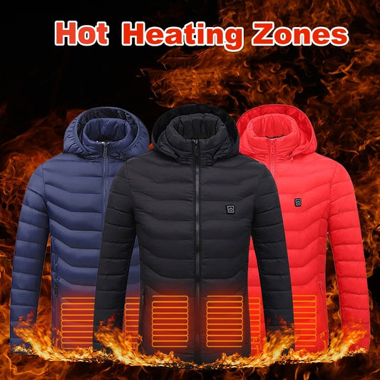 Men’s USB Heated Jacket | Winter Electric Thermal Coat with Heating Vest – Noor Mart