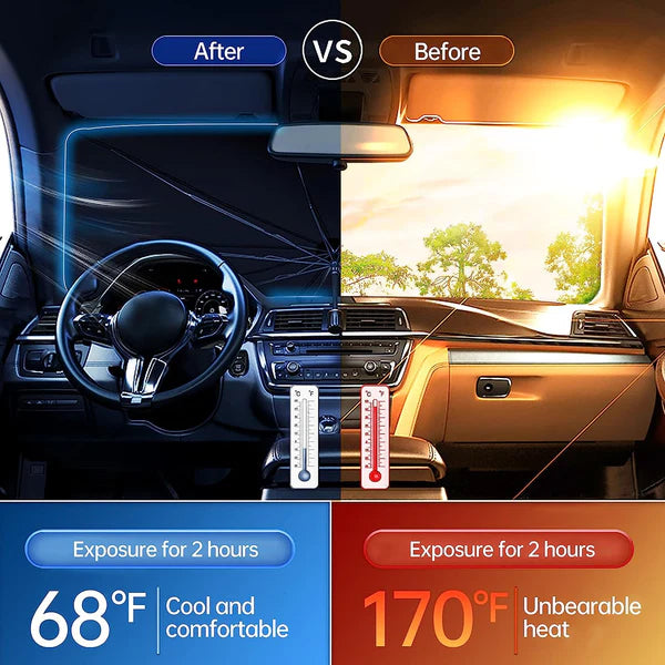 Car Umbrella – Foldable Sun & Rain Protection for Vehicles – مظلة سيارة