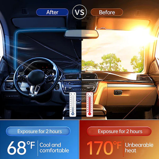 Car Umbrella – Foldable Sun & Rain Protection for Vehicles – مظلة سيارة