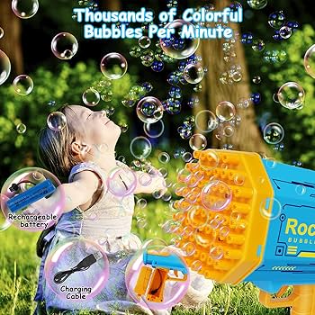 Magical Bubble Gun for Kids – 80 Holes Automatic Bubble Shooter