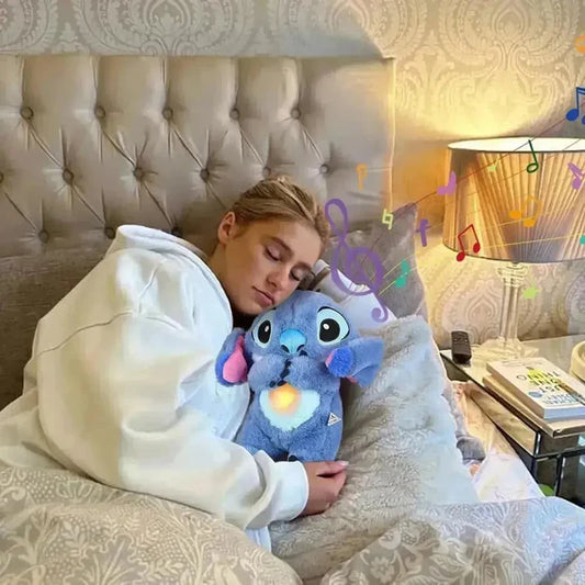 Stitch Breathing Bear – Calming Plush Toy & Sleep Aid - دب تنفسي مخيط