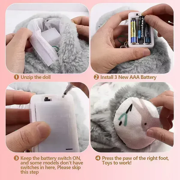 Stitch Breathing Bear – Calming Plush Toy & Sleep Aid - دب تنفسي مخيط