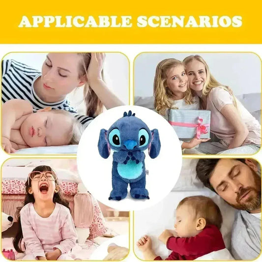 Stitch Breathing Bear – Calming Plush Toy & Sleep Aid - دب تنفسي مخيط
