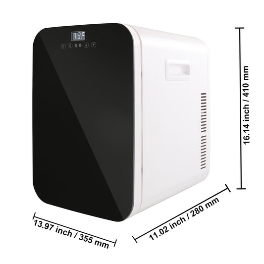 VEVOR Mini Fridge 20L Skincare Refrigerator with Touch Screen Temperature Control – AC/DC Cooler & Heater for Bedroom, Office, Dorm, Car – Black – Noor Mart