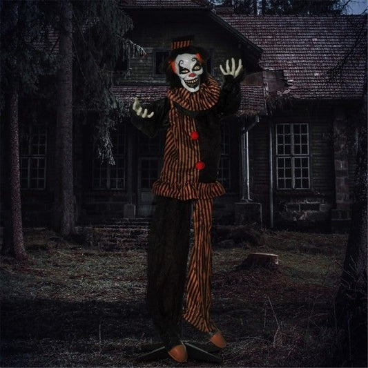 Animated Halloween Clown Decoration with Red LED Eyes & Creepy Sounds – Indoor/Outdoor Prop – Noor Mart