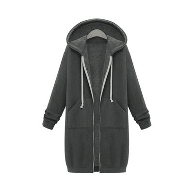 Hooded Long Sleeve Sweater – Women’s Fleece Long Jacket, Winter Warm Casual Outerwear – Noor Mart