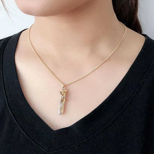 Couple Golden Pendant – Elegant Matching Necklace for Him & Her | Romantic Gift Couple Golden Pendant - قلادة زوجية ذهبية